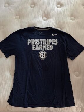 New York Yankees Derek Jeter retirement Navy Blue 'Pinstripes Earned'  Tshirt